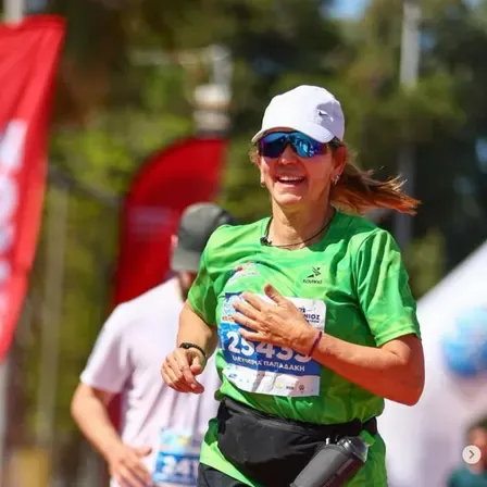 Eleftheria taking part in a road race